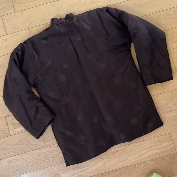 VTG Double Horse Silk Asian Jacket Boys size 24 1/2  Color dark brown. - Picture 5 of 6
